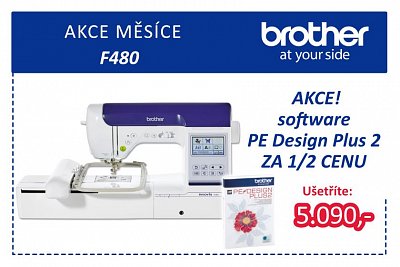 Näh- und Stickmaschine Brother-PE Design-F480 + PLUS 2 für die Hälfte