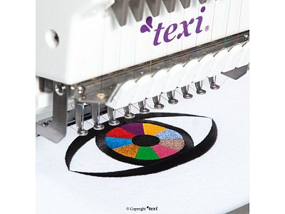 Stickmaschine TEXI IRIS 12, Ständer, Kappenrahmen